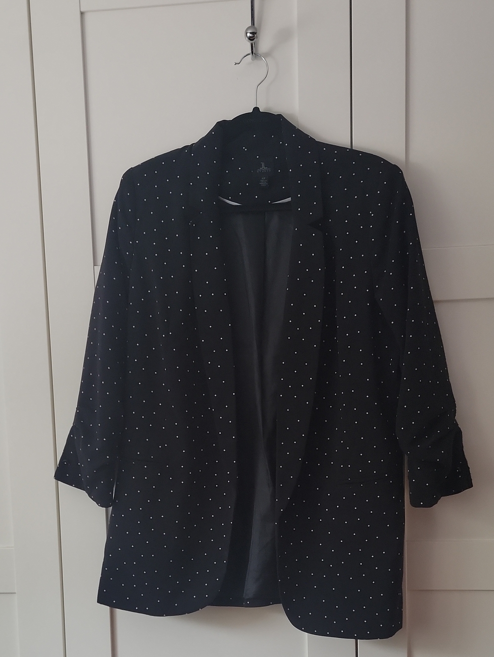 ❄️3/$30 Black And White Lined Polka Dot Open Blazer Jacket